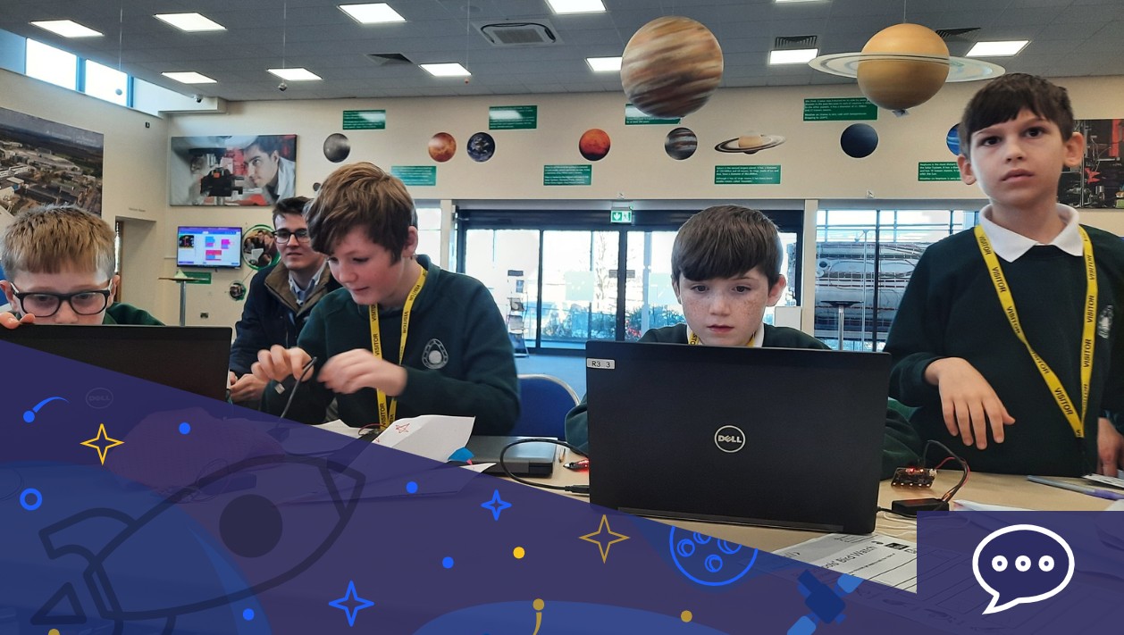 Students using computers during Space Explorers Day