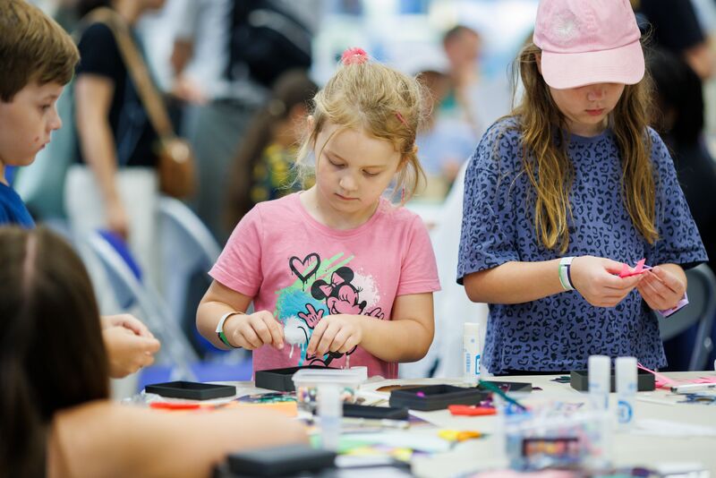Children doing a crafting activity